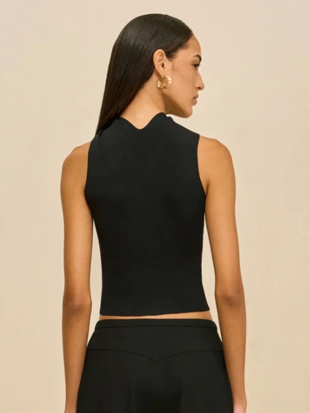 NWT New Cult Gaia Chris Knit Top Black Size Small - Picture 3 of 9